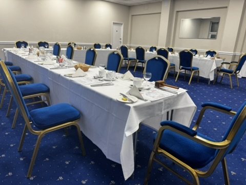 The festive board laid ready for dinner at the Berkshire Masonic Centre